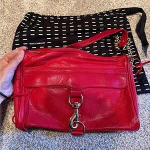 Rebecca Minkoff Vibrant Red Crossbody Bag with Metallic Clasp